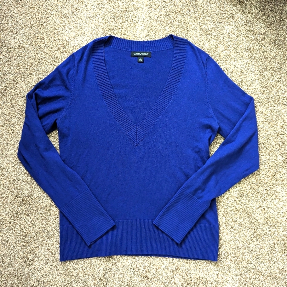 Banana Republic Cotton Cashmere Silk Blend Sweater in Cobalt blue women's L